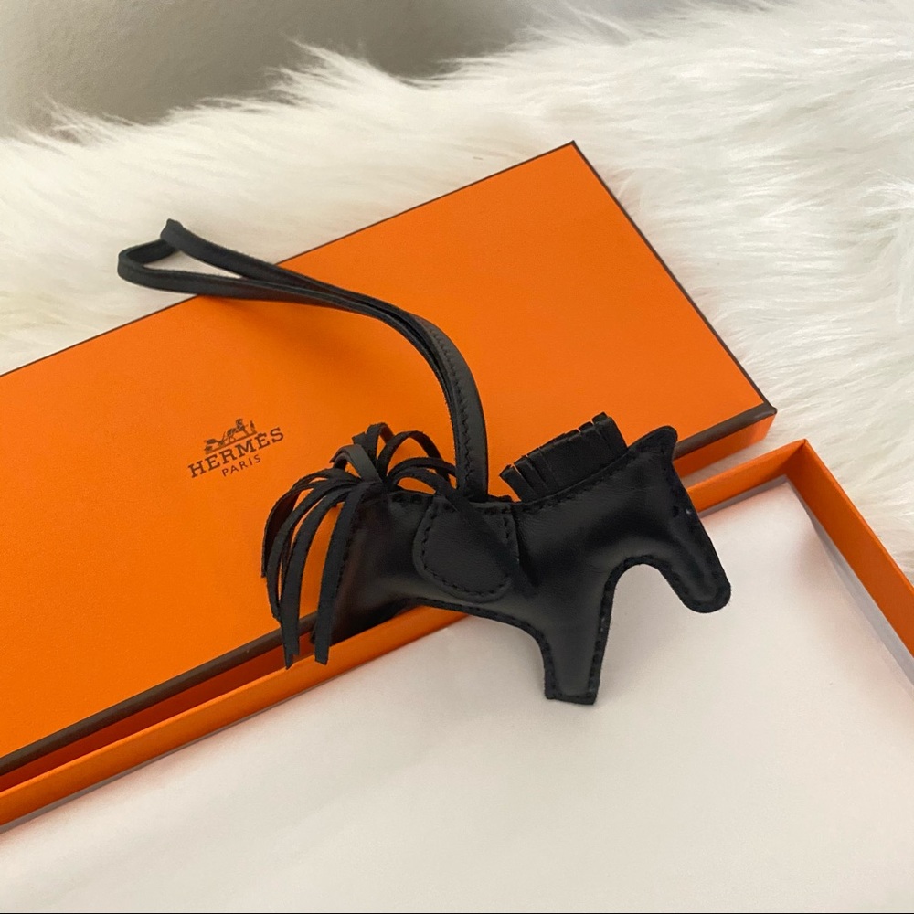 HERMES Milo Lambskin SO BLACK Rodeo Bag Charm